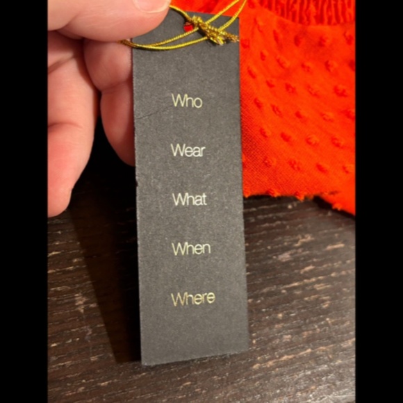 W5 Anthropologie Orange Sleeveless Swiss Dot High Neck Blouse Size M - NWT - Picture 10 of 13